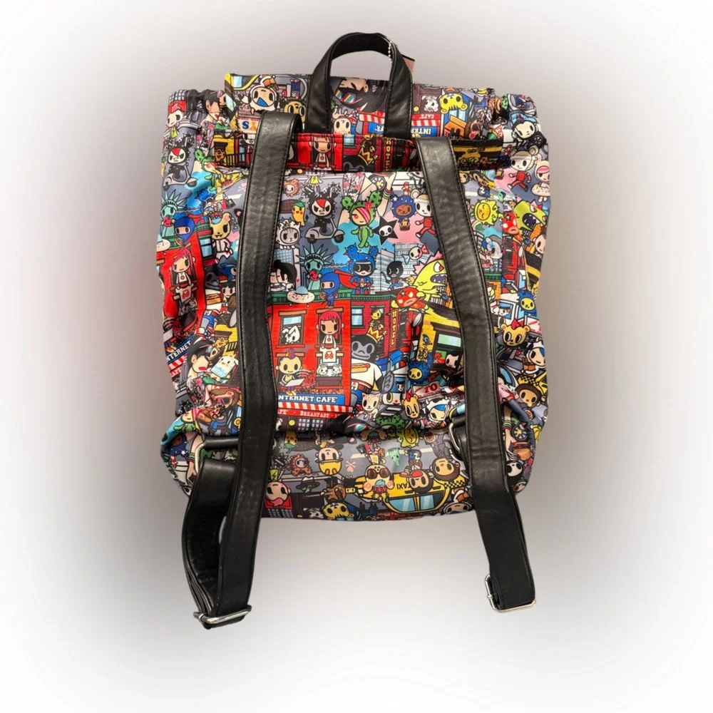 Tokidoki City Scene Backpack Multicolor Nylon Kawaii Bag Broken Zipper Read